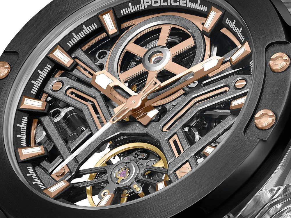 Montre Automatique Police Cyclone, PVD, 43 mm, Noir, PEWGR0082202