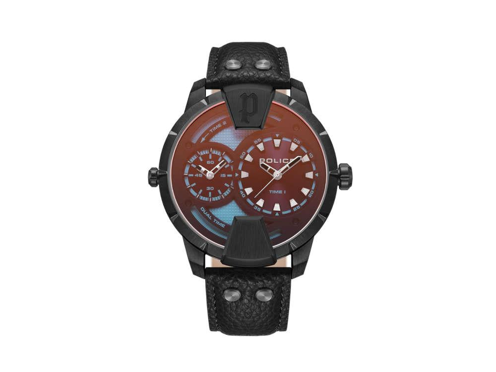 Montre à Quartz Police Huntley, PVD, 48 mm, Noir, PEWJA0022001