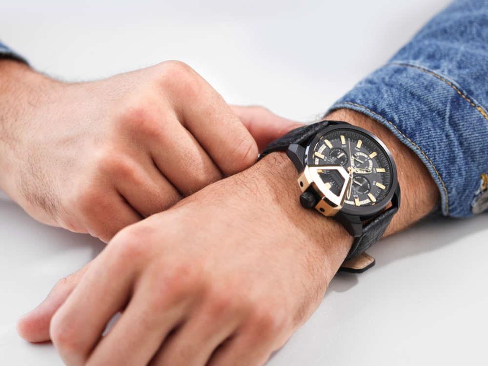 Montre à Quartz Police Underlined, PVD, 46 mm, Noir, PEWJF0005704