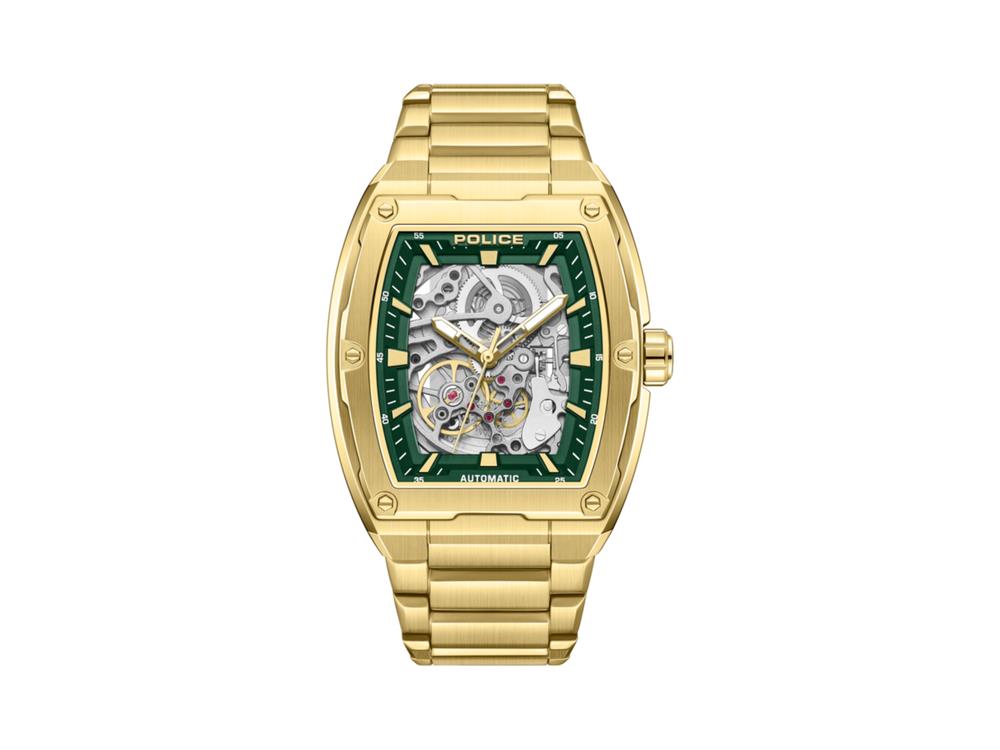 Montre Automatique Police Skeletor, 42 mm, Vert, PEWJL0072206