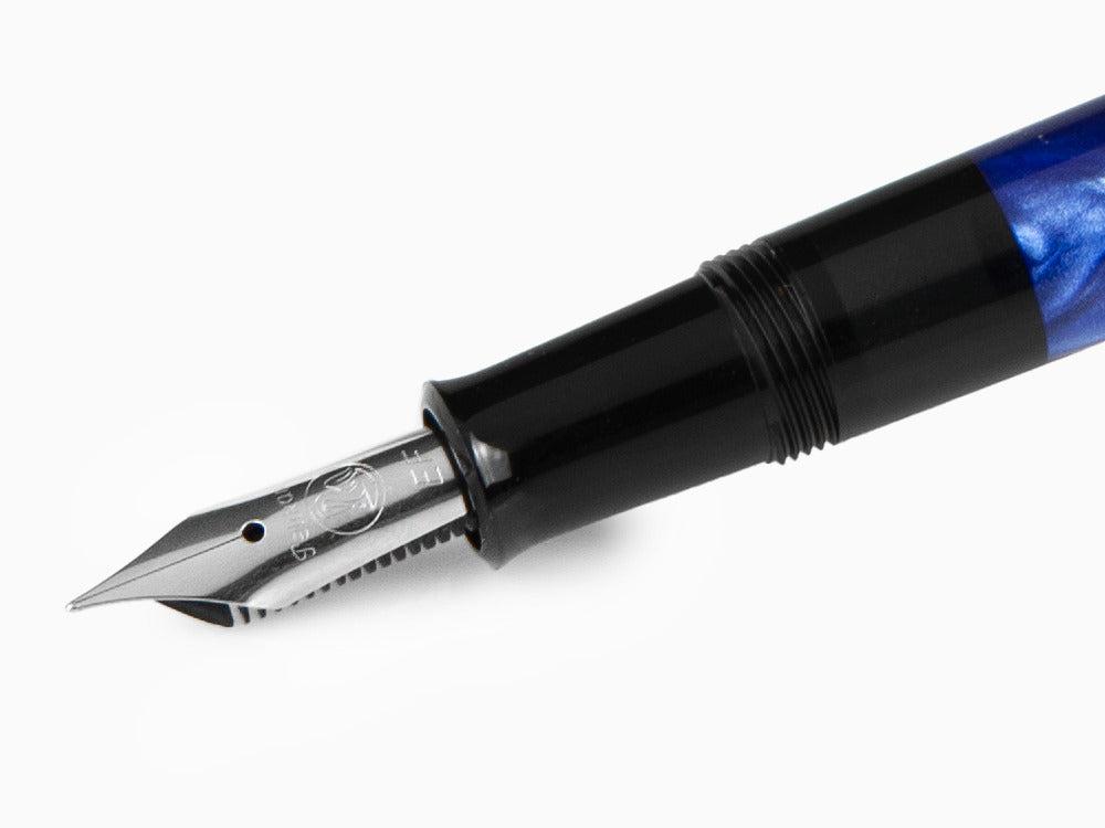 Stylo Plume Pelikan Classic M205, Marbre Bleu, Chrome, 801973