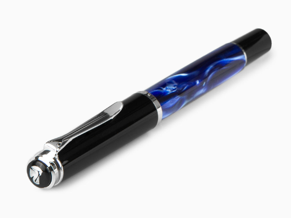 Stylo Plume Pelikan Classic M205, Marbre Bleu, Chrome, 801973