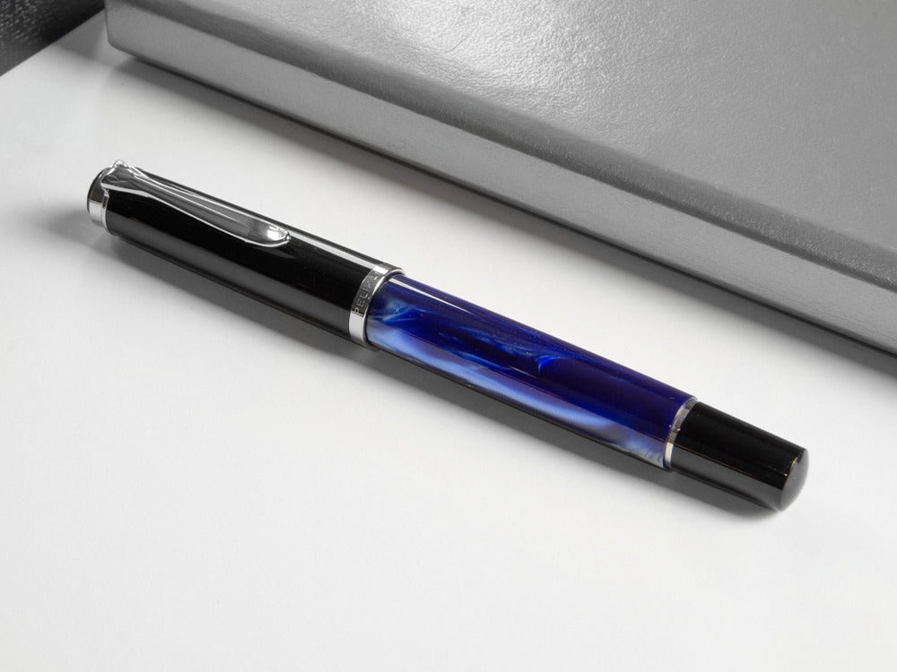 Stylo Plume Pelikan Classic M205, Marbre Bleu, Chrome, 801973