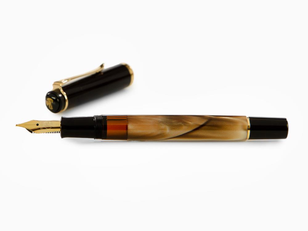 Stylo Plume Pelikan M200 Brown Marbled, Marron, Attributs Or, 808897