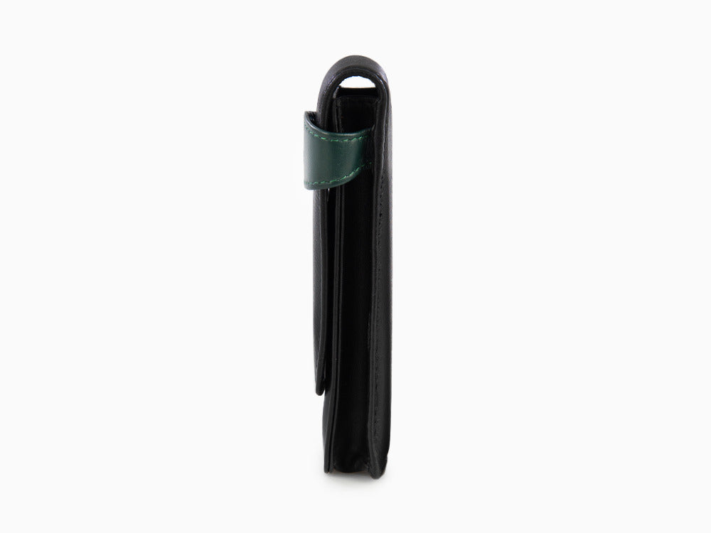 Étui Stylo 2 pièces Pelikan, Cuir, Noir-Vert, Doux, Barrette, 923722