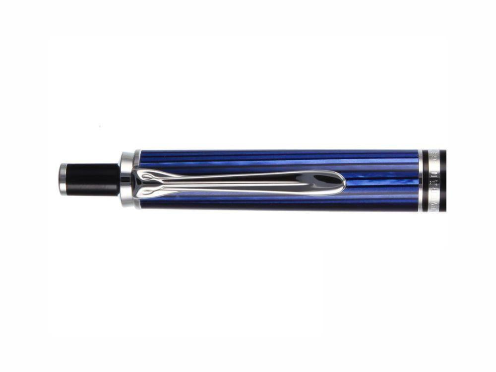 Stylo bille Pelikan K405, Noir et bleu, Attributs argent, 932715