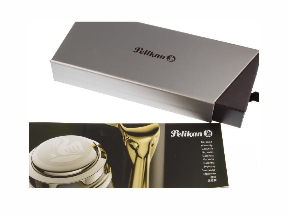 Stylo bille Pelikan K405, Noir et bleu, Attributs argent, 932715