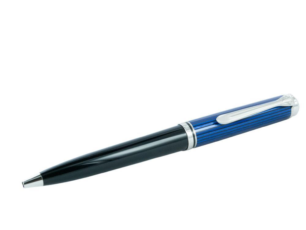 Stylo bille Pelikan K805, Noir et bleu, Attributs argent, 933697