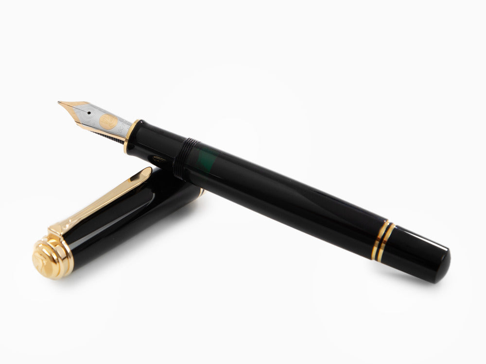 Stylo Plume Pelikan M1000, Résine Noire, Attributs or, 987396