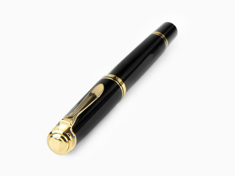 Stylo-Plume Pelikan Souverän M405 Noir/Bleu - Piston, Plume Or 14 Carats Rhodiée, Largeur F (Fine) - 10
