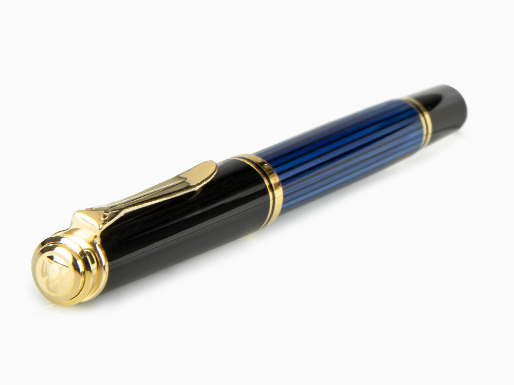 Stylo Plume Pelikan Souverän M400 - Noir-Bleu - Plume Or 14 carat