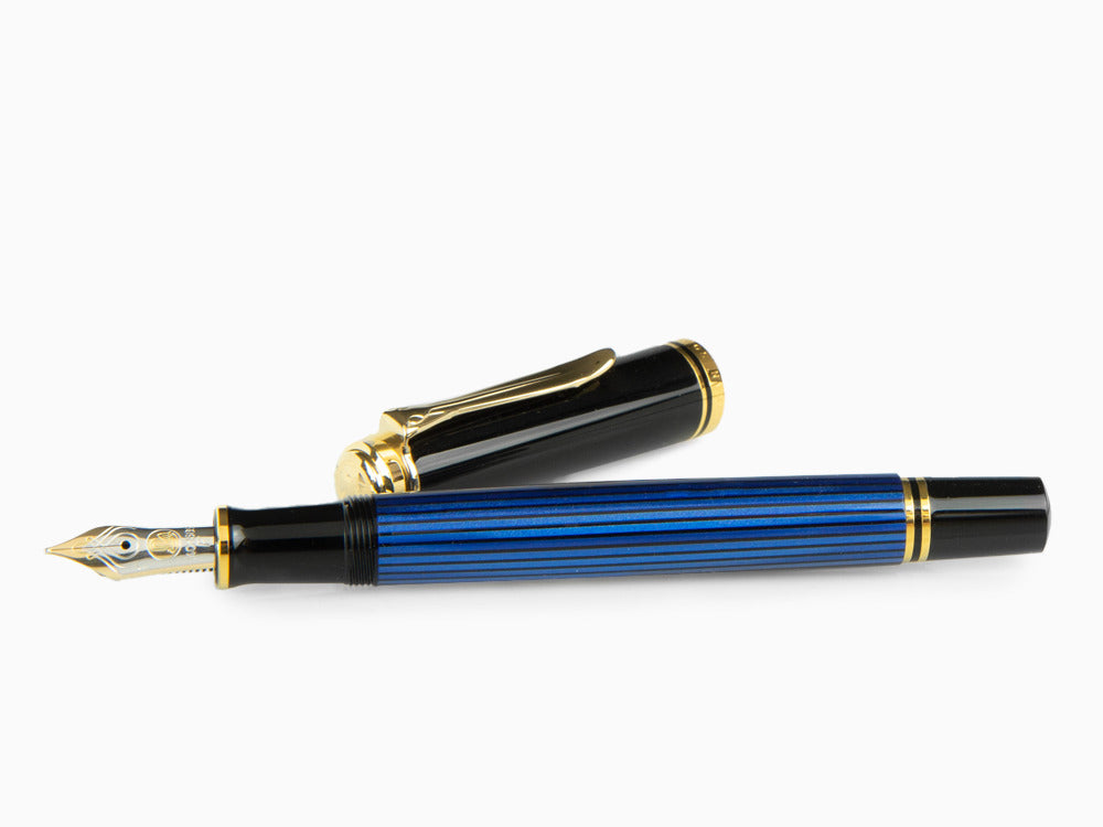 Stylo Plume Pelikan Souverän M400 - Noir-Bleu - Plume Or 14 carat
