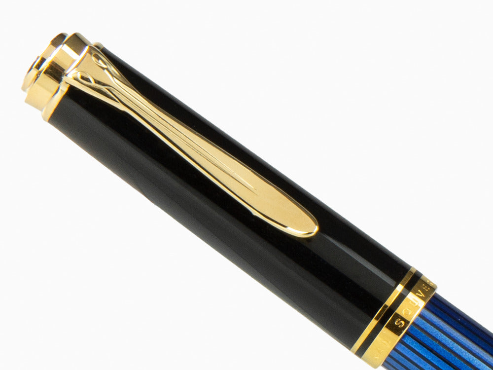 Stylo Plume Pelikan Souverän M400 - Noir-Bleu - Plume Or 14 carat
