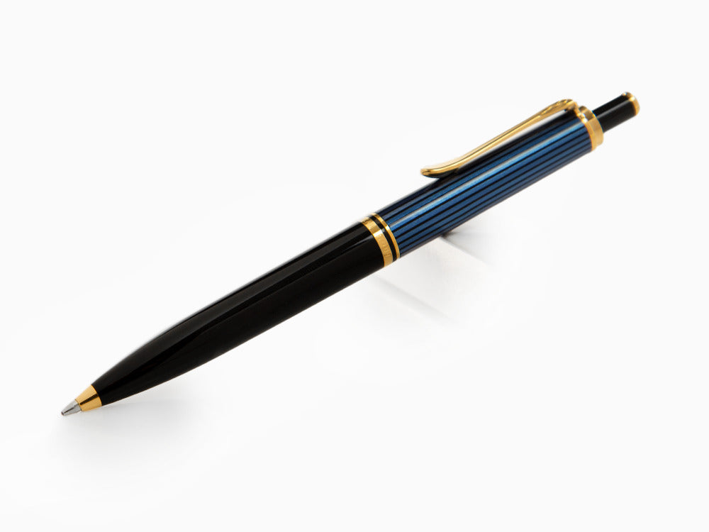 Stylo bille Pelikan K400, Noir et bleu, Attributs or, 987800