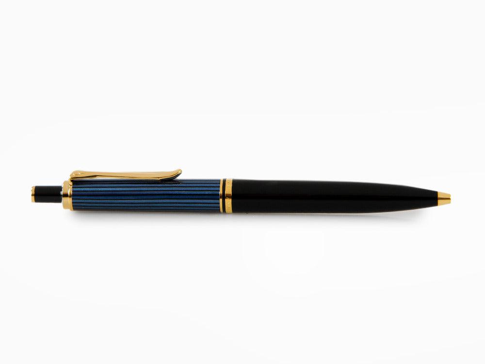 Stylo bille Pelikan K400, Noir et bleu, Attributs or, 987800