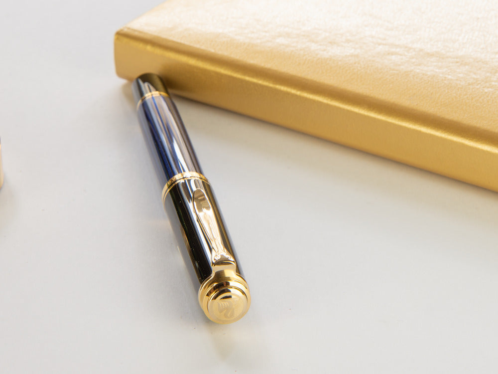 Stylo Roller Pelikan Souverän R400, Noir et Bleu, 997502