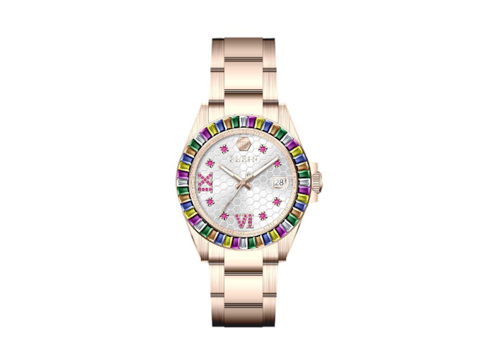 Montre à Quartz Philipp Plein Lady Empire, PVD Or Rose, Argent, 39 mm, PW2FA0425