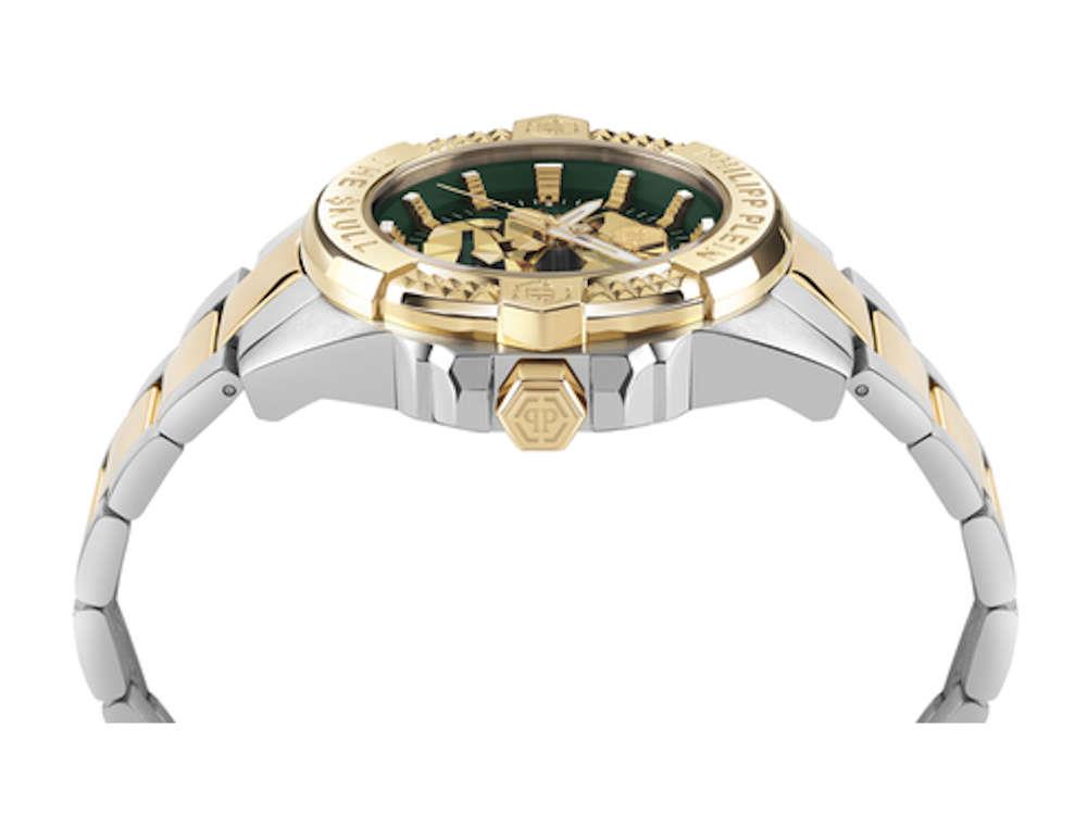 Montre à Quartz Philipp Plein The Skull, Verte, 44mm, PWAAA2825
