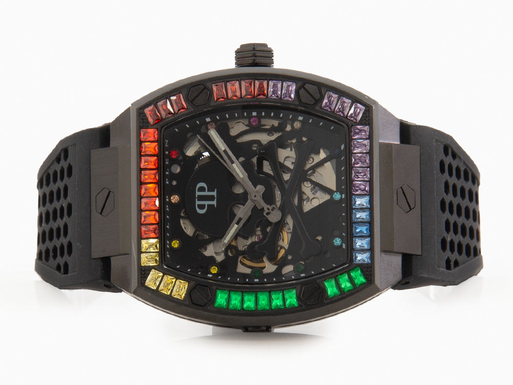 Montre Automatique Philipp Plein The Skeleton, PVD, Noir, 44 mm, PWBAA0621