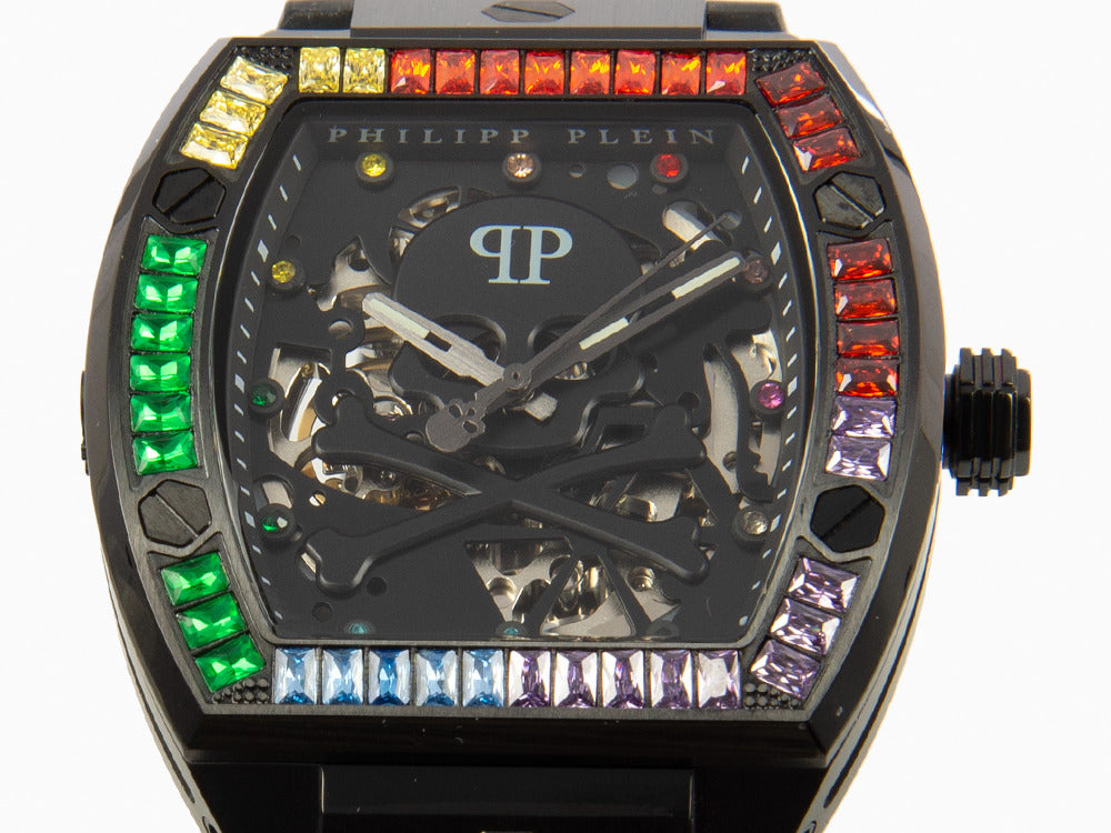 Montre Automatique Philipp Plein The Skeleton, PVD, Noir, 44 mm, PWBAA0621