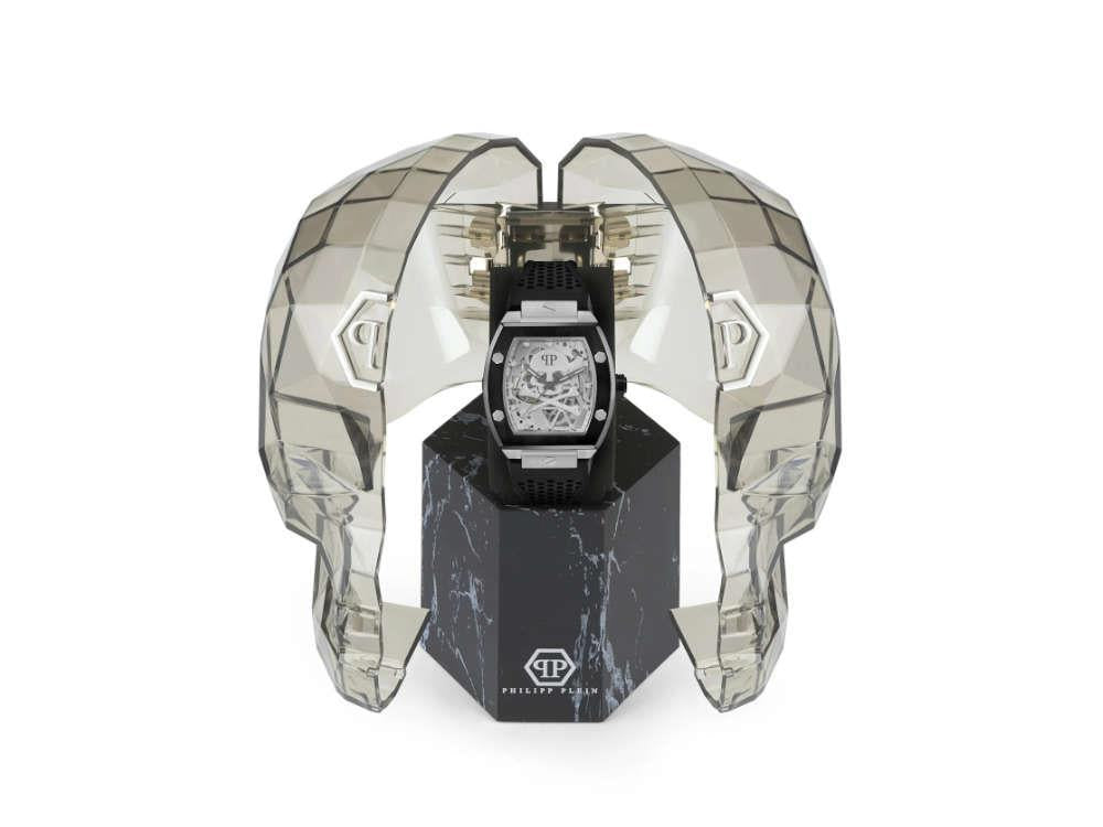 Montre Automatique Philipp Plein The Skeleton, PVD, Argent, 44 mm, PWBAA2023