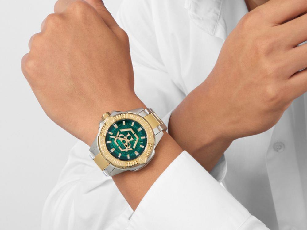 Montre à Quartz Philipp Plein Majesty, Vert, 45 mm, Verre minéral, PWBHA0626