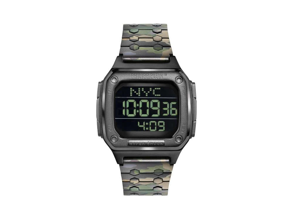 Montre à Quartz Philipp Plein Hyper Shock, Noir, 44 mm, Verre minéral, PWHAA0921