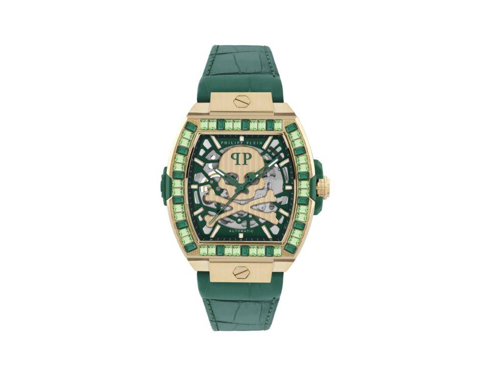 Montre Automatique Philipp Plein The Skeleton Baguetes, Vert, 44 mm, PWJHA0226