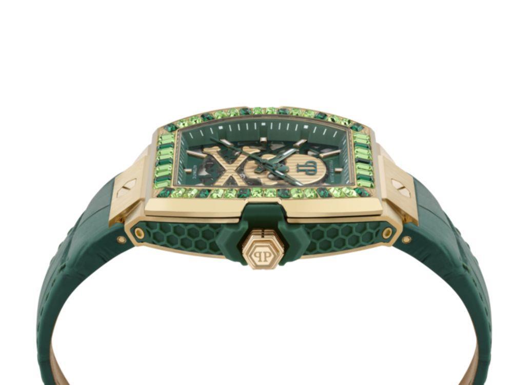 Montre Automatique Philipp Plein The Skeleton Baguetes, Vert, 44 mm, PWJHA0226