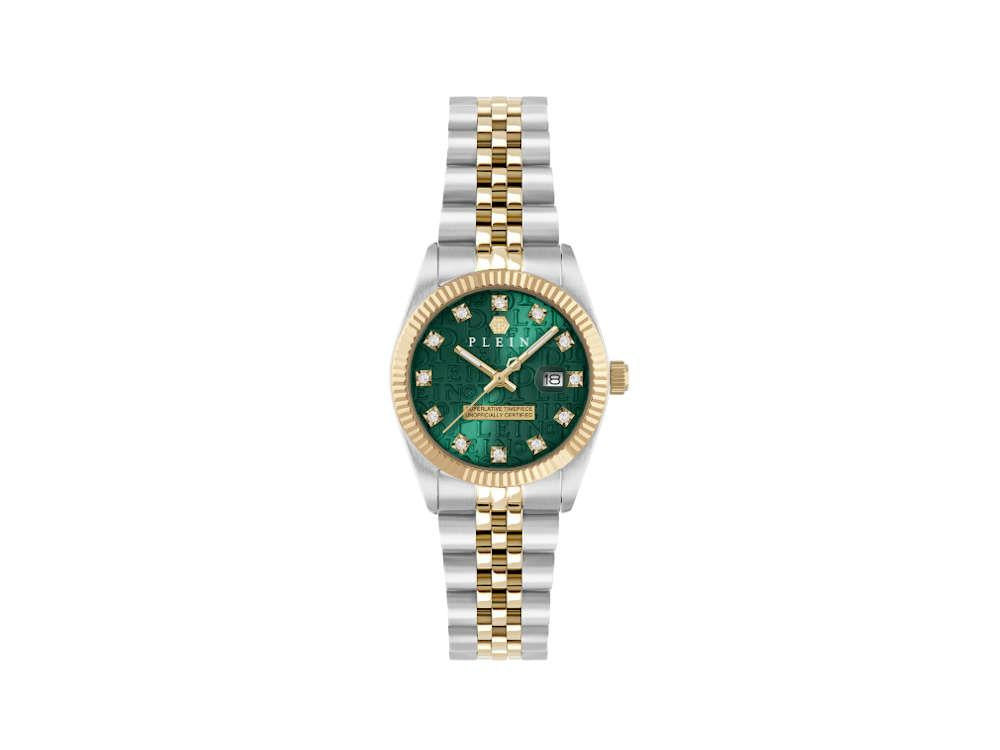 Montre Quartz Philipp Plein Date Superlative, Verte, 28 mm, PWNFA0325