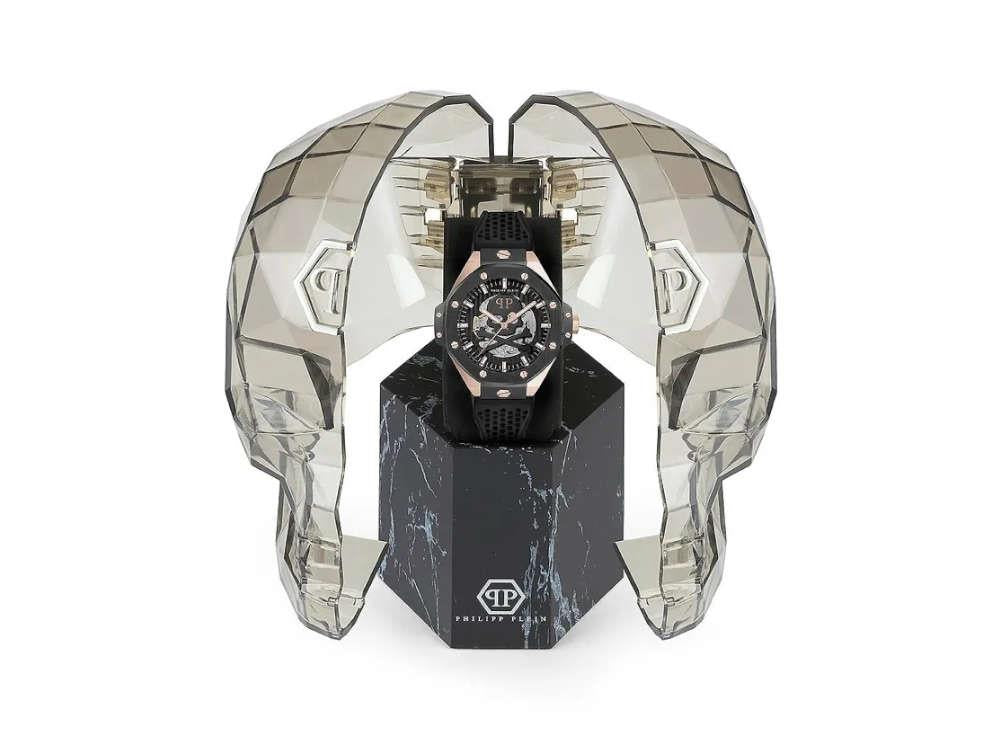 Montre Automatique Philipp Plein Skeleton Royal, PVD Or, Noir, 46 mm, PWPFA0224