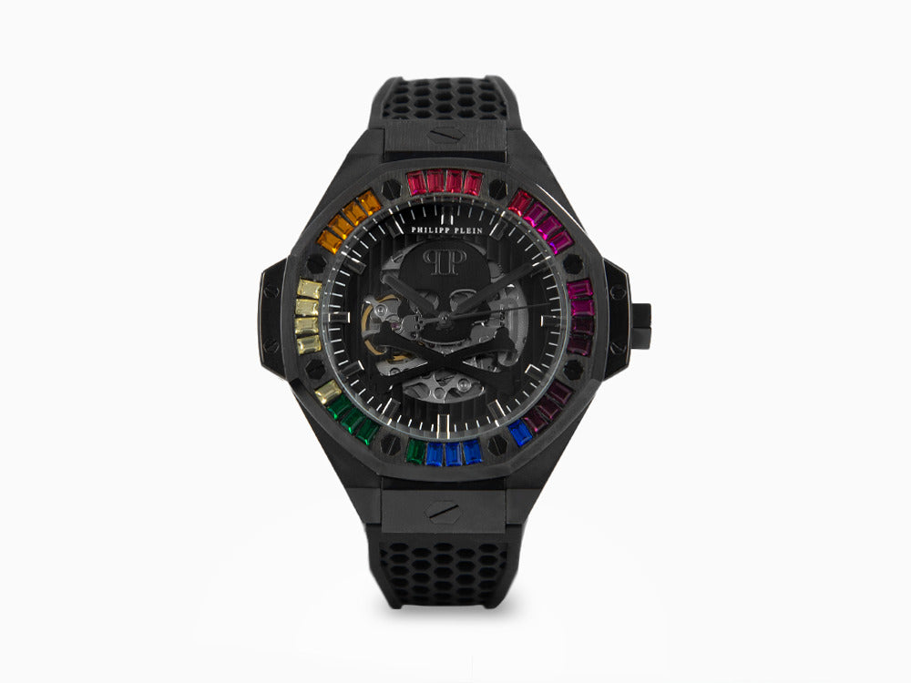 Montre Automatique Philipp Plein Skeleton Royal, PVD, Noir, 46 mm, PWPFA0424