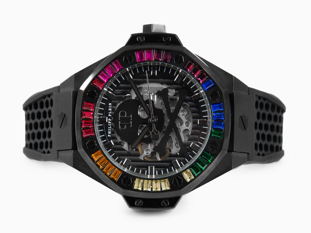 Montre Automatique Philipp Plein Skeleton Royal, PVD, Noir, 46 mm, PWPFA0424