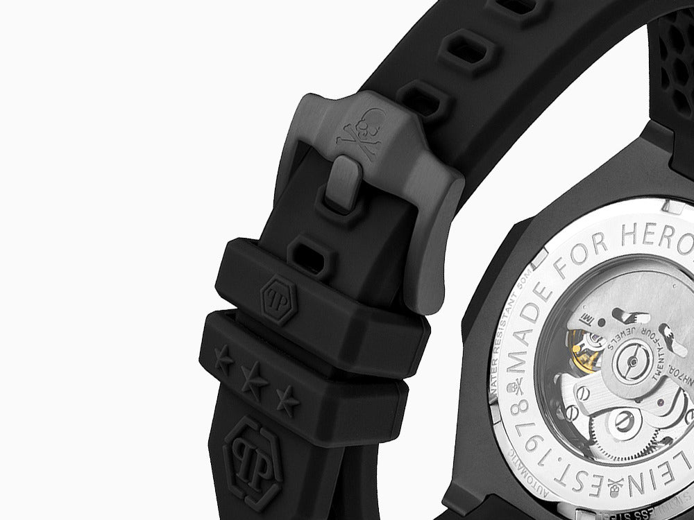 Montre Automatique Philipp Plein Skeleton Royal, PVD, Noir, 46 mm, PWPFA0424