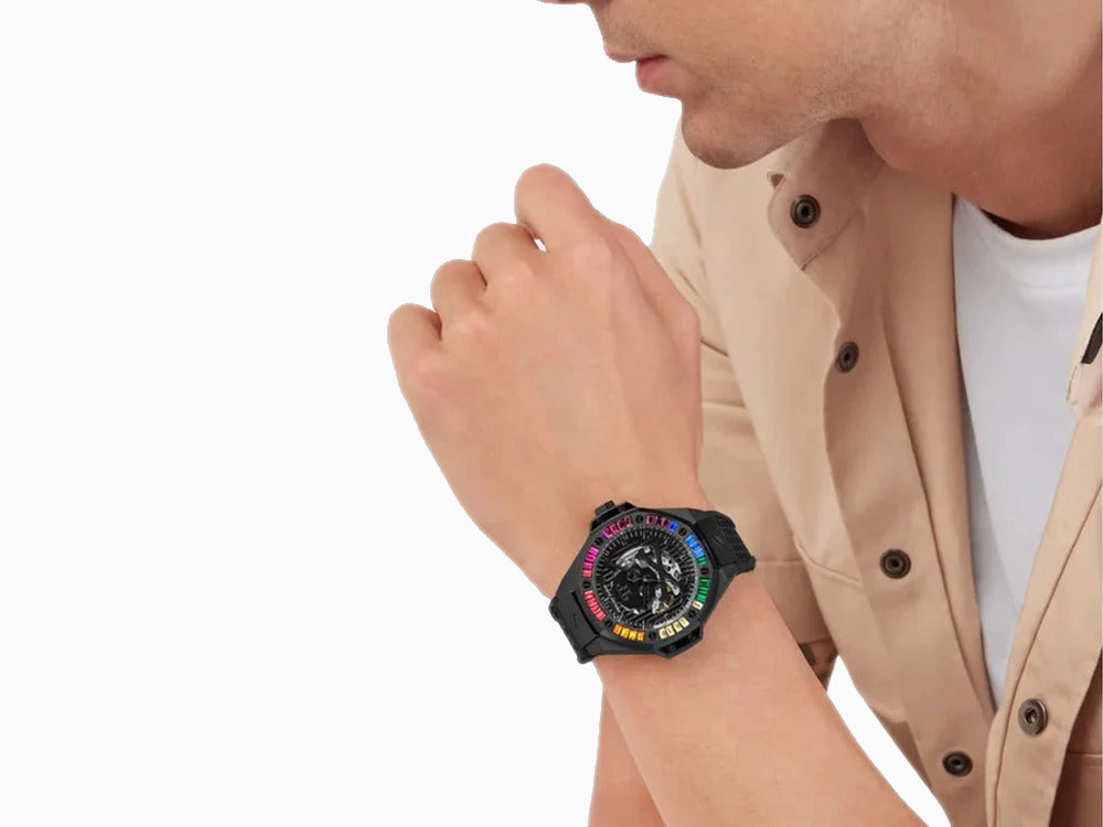 Montre Automatique Philipp Plein Skeleton Royal, PVD, Noir, 46 mm, PWPFA0424