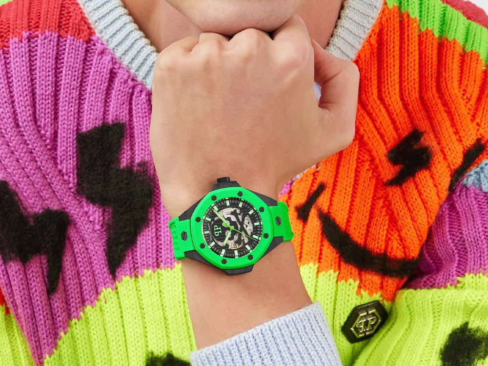 Montre Automatique Philipp Plein Skeleton Royal, PVD, Noir, 46 mm, PWPFA0624