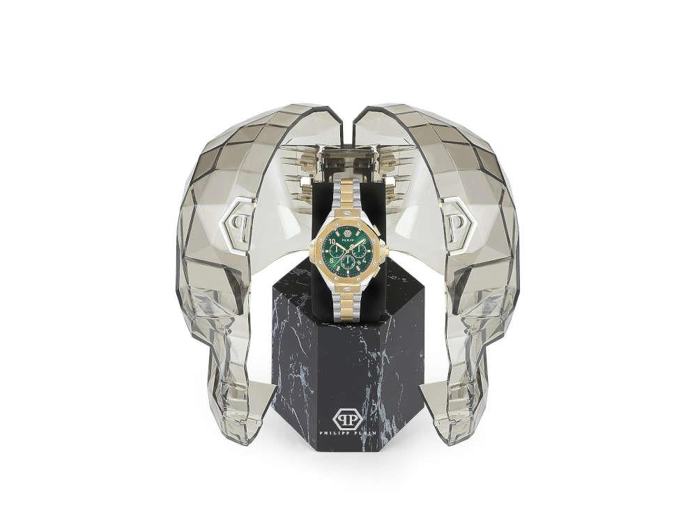 Montre à Quartz Philipp Plein Chrono Royal, PVD Or, Vert, 46 mm, PWPRA0324