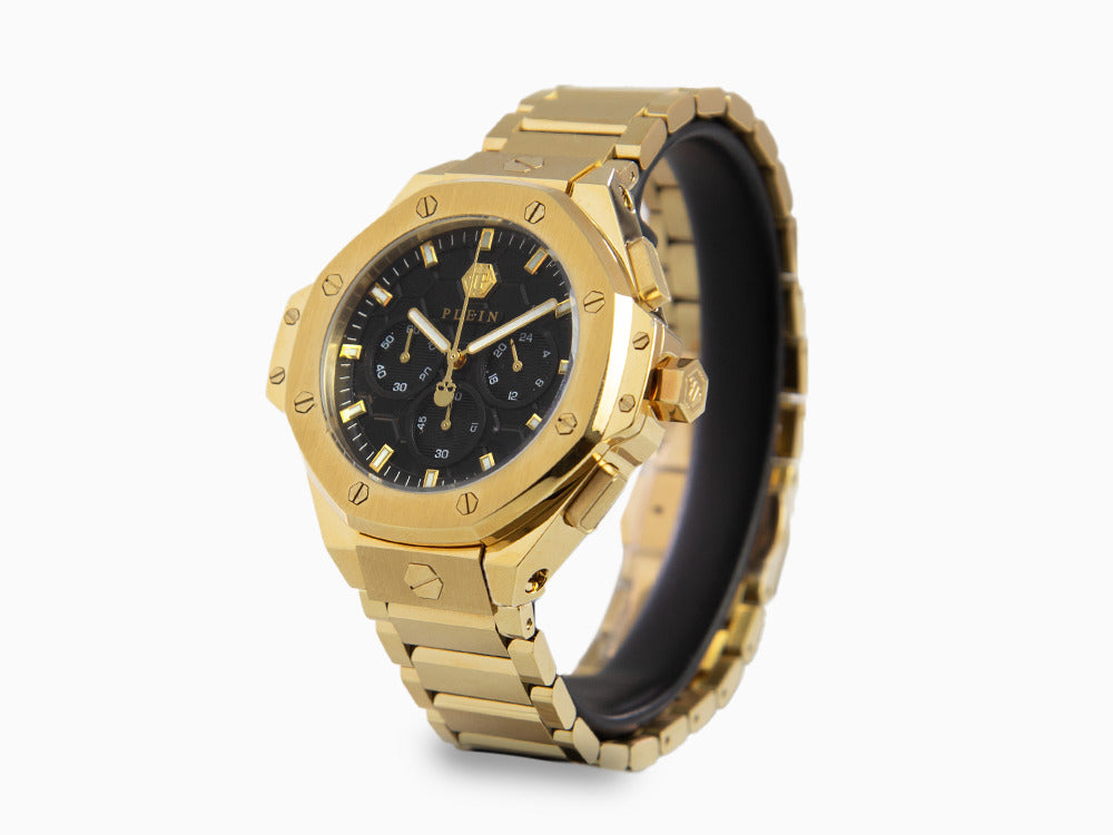 Montre à Quartz Philipp Plein Plein Chrono Royal, PVD Or, Noir, 42 mm, PWPSA0424