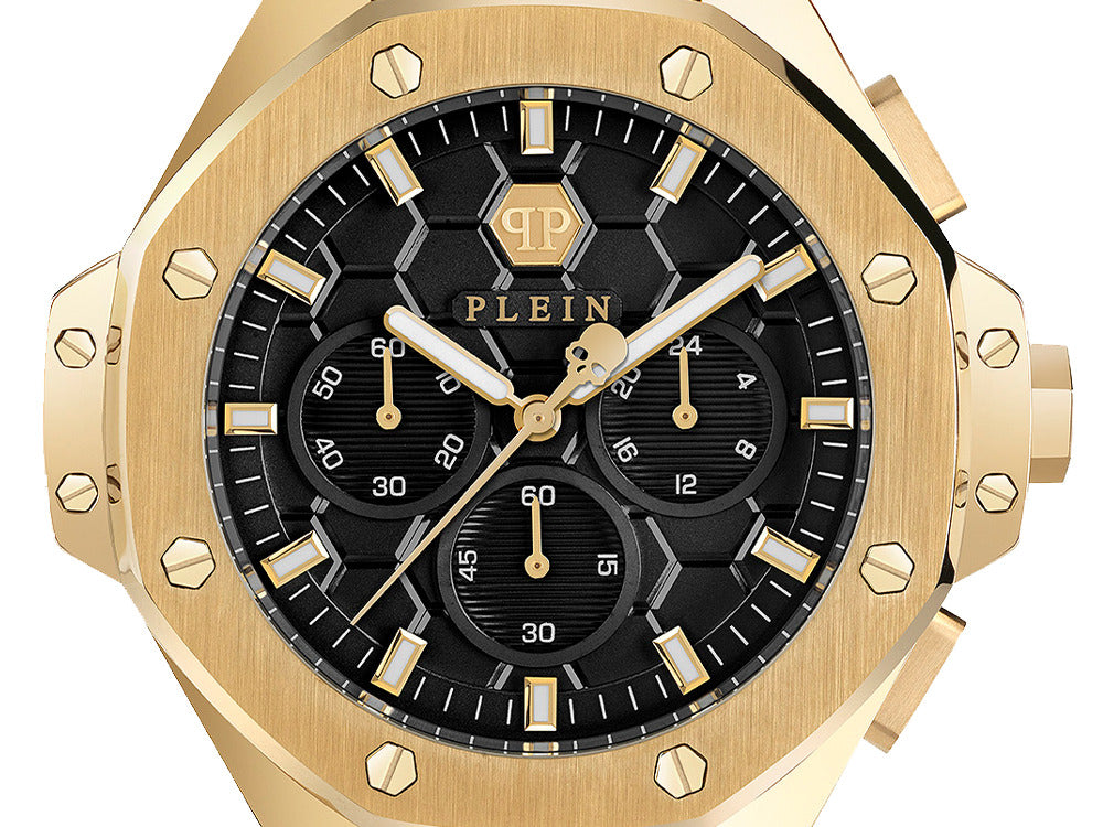Montre à Quartz Philipp Plein Plein Chrono Royal, PVD Or, Noir, 42 mm, PWPSA0424