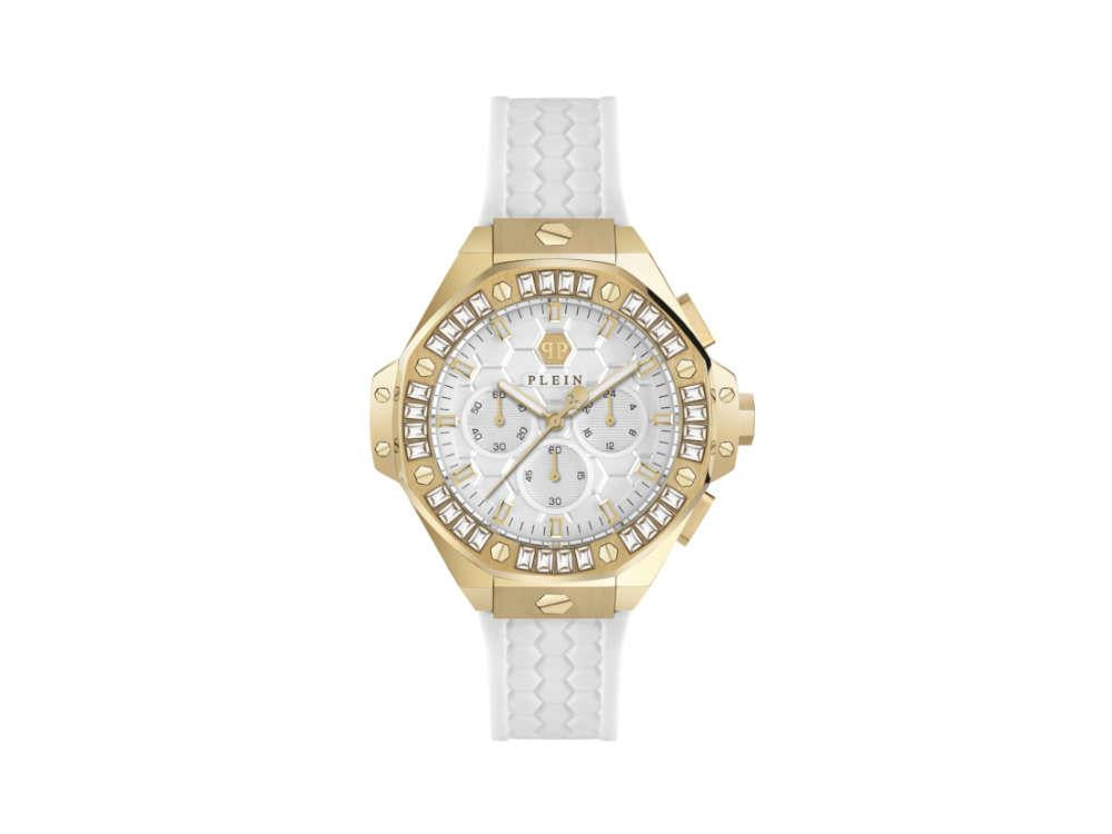 Montre à Quartz Philipp Plein Plein Chrono Royal, PVD Or, Blanc, 42mm, PWPSA0624