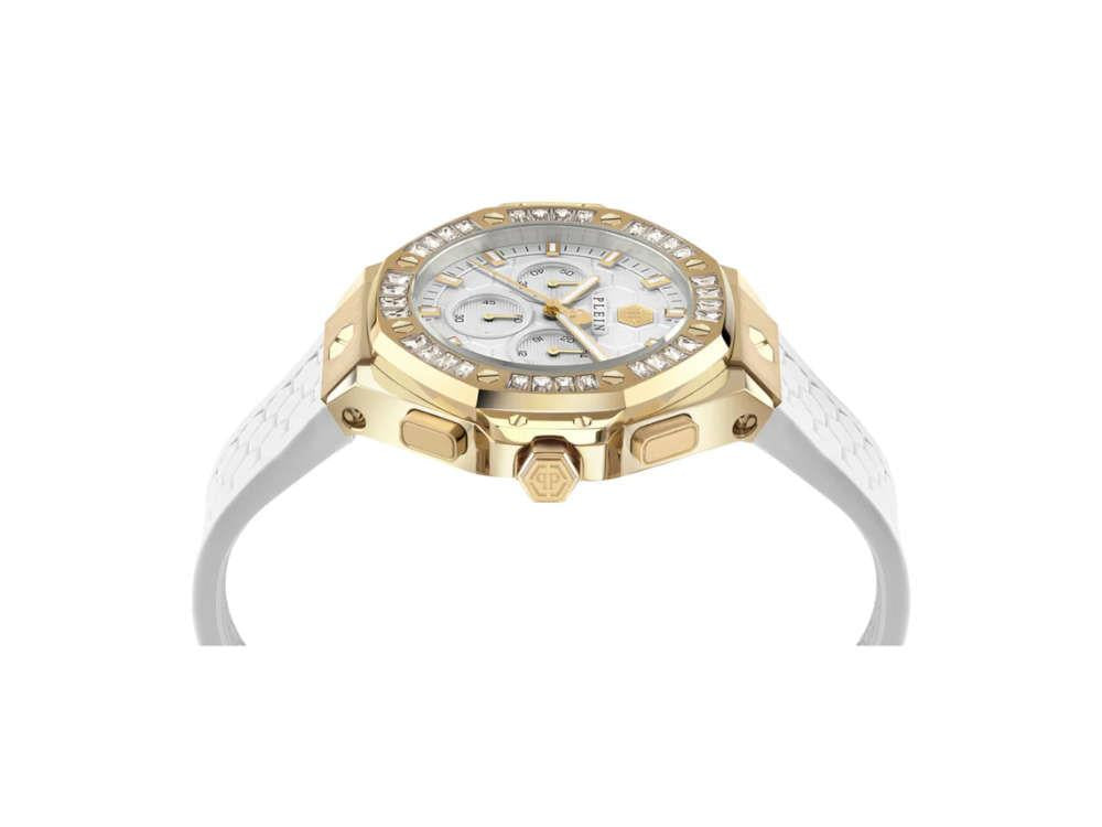 Montre à Quartz Philipp Plein Plein Chrono Royal, PVD Or, Blanc, 42mm, PWPSA0624