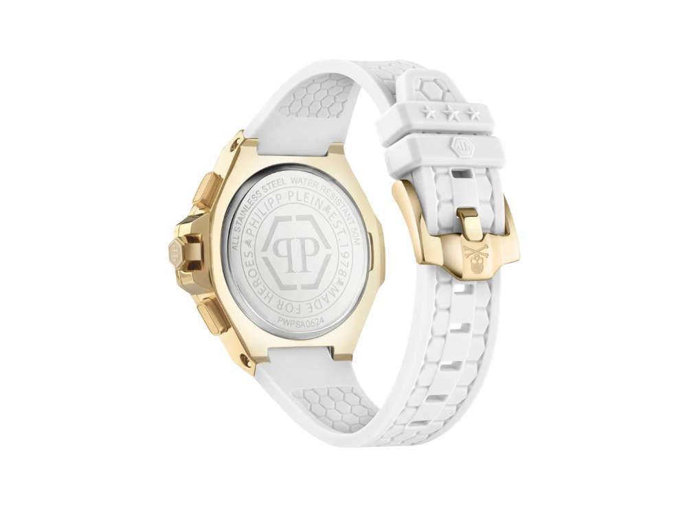 Montre à Quartz Philipp Plein Plein Chrono Royal, PVD Or, Blanc, 42mm, PWPSA0624
