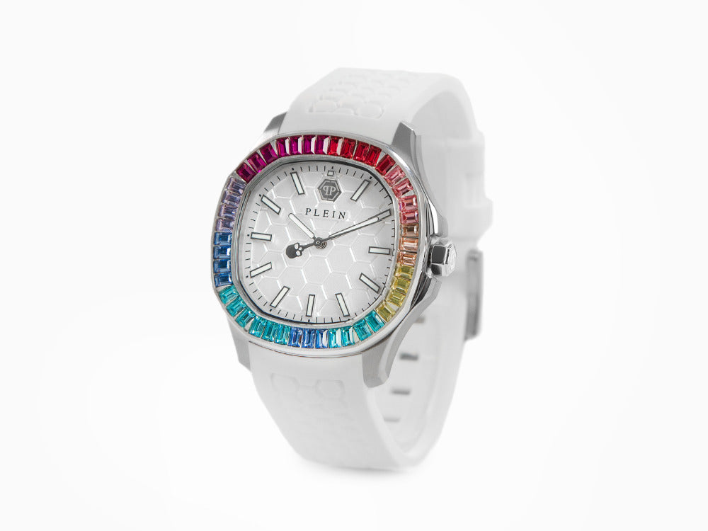 Montre à Quartz Philipp Plein Lady, Blanc, 38 mm, Verre minéral, PWTAA0223