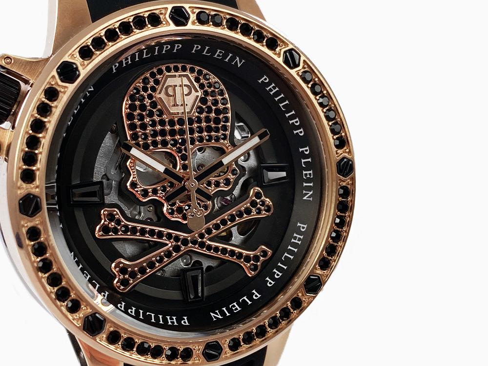 Montre Automatique Philipp Plein Rich, PVD Or, Noir, 46 mm, PWUAA0323