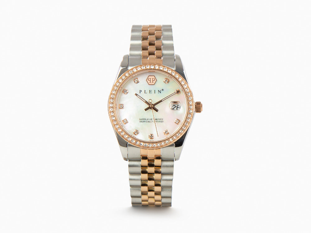 Montre à Quartz Philipp Plein Date Superlative, Or Rose, Blanc, 34 mm, PWYAA0223