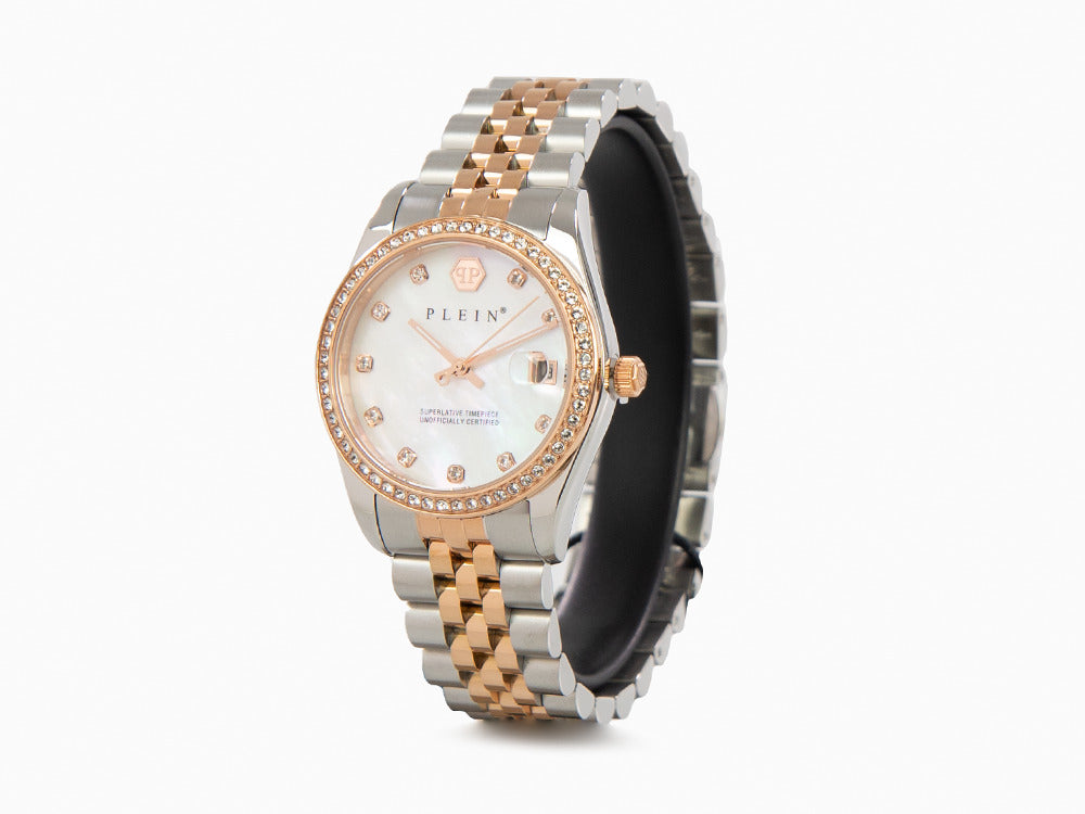 Montre à Quartz Philipp Plein Date Superlative, Or Rose, Blanc, 34 mm, PWYAA0223