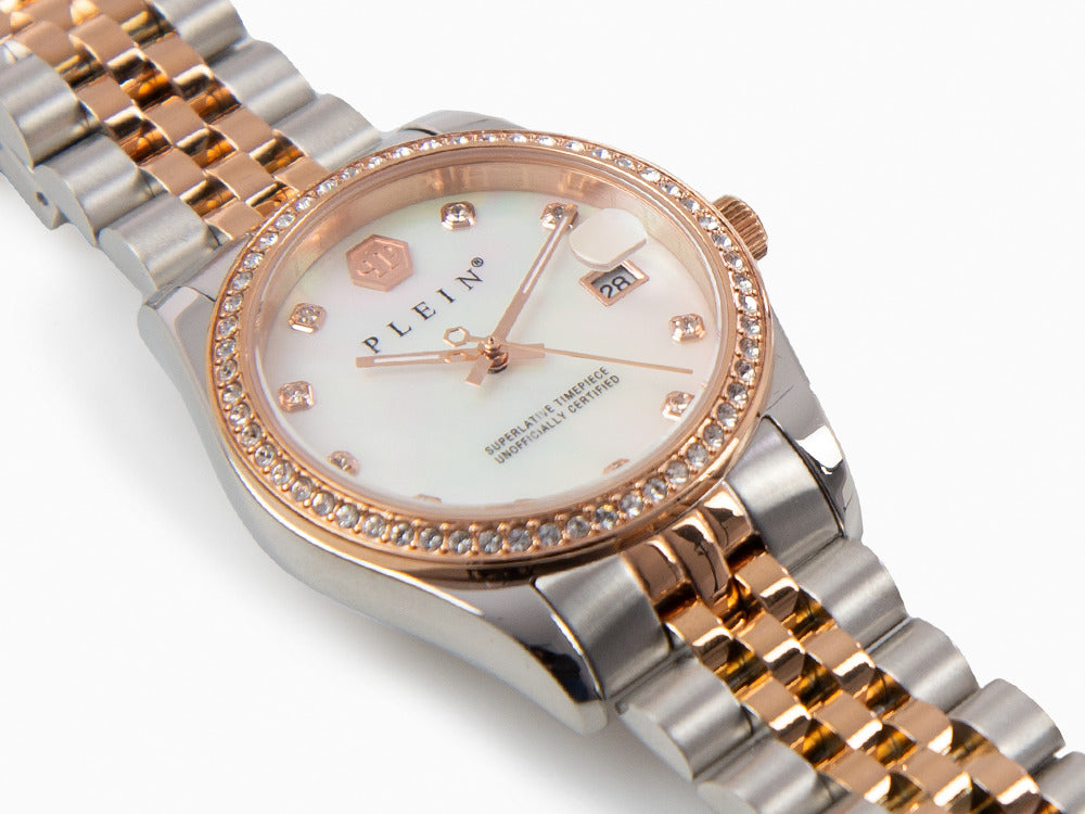 Montre à Quartz Philipp Plein Date Superlative, Or Rose, Blanc, 34 mm, PWYAA0223