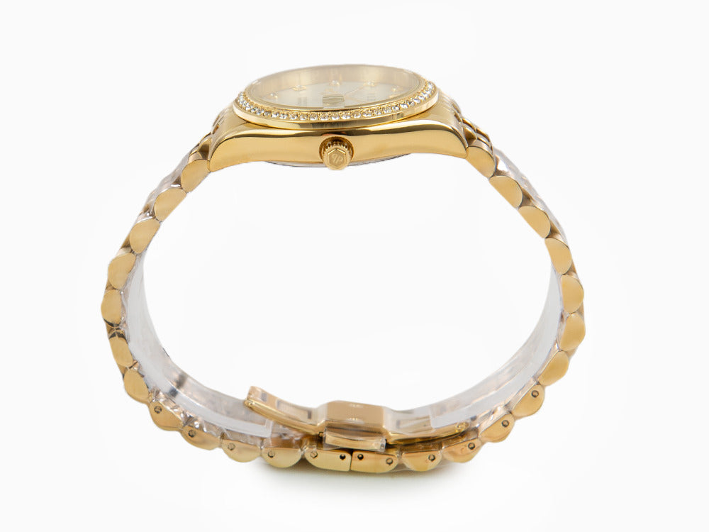 Montre à Quartz Philipp Plein Date Superlative, PVD Or, Blanc, 34 mm, PWYAA0323