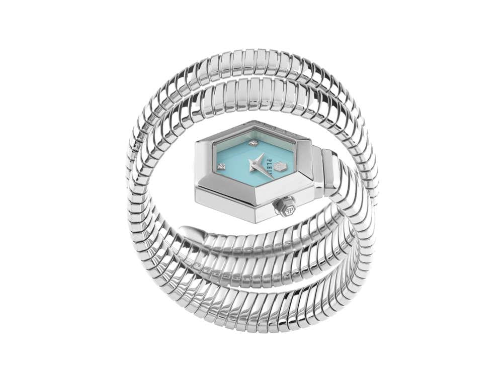 Montre à Quartz Philipp Plein Snake Hexagon, Bleu, 28 mm, PWZAA0625