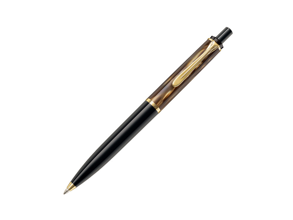 Stylo bille Pelikan K200 Brown Marbled, Marron, Résine, Attributs or, 808972